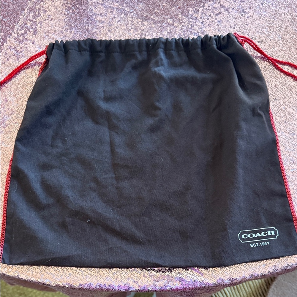 Coach Brown Dust Bag Draw String Euc - image 1